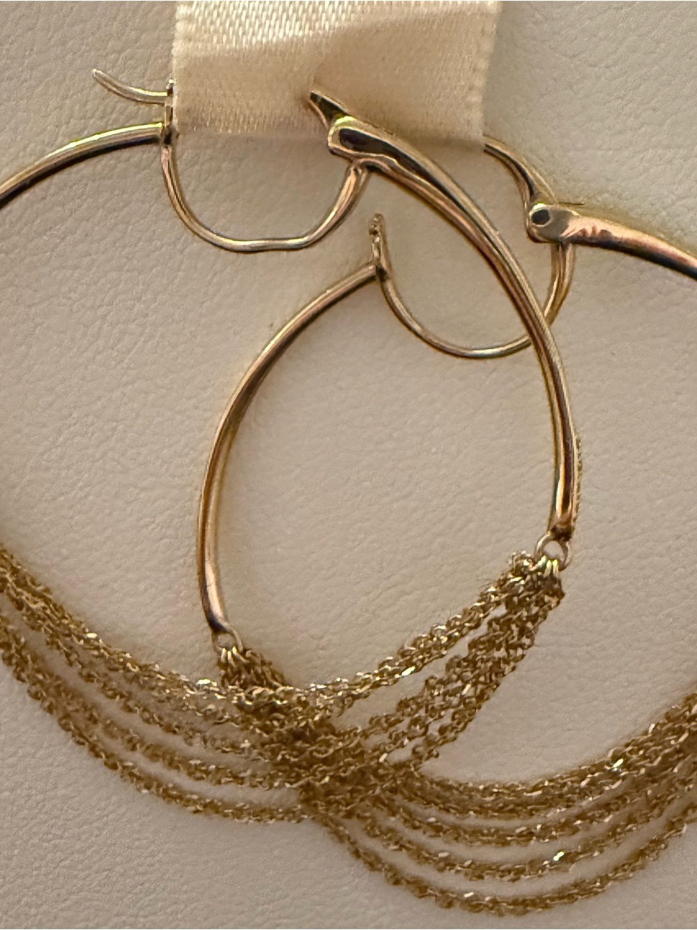 14k Yellow Gold & Diamonds Nadri Celara Moon Phase Chain Hoop Earrings, $1,100